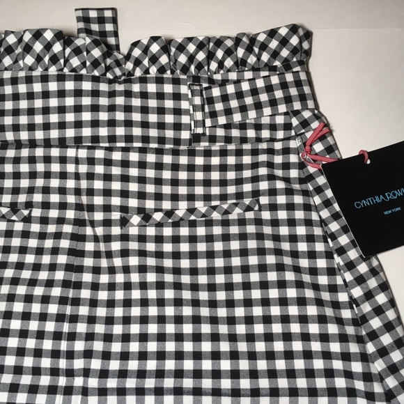 NWT Cynthia Rowley Gingham Tie-Waist Pockets Skirt - Picture 8 of 8